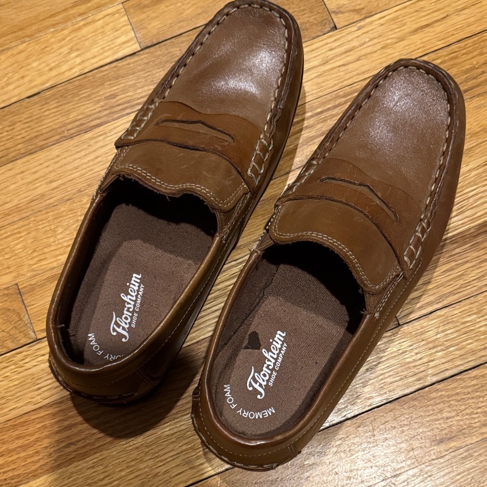 Florsheim Men's Tan Leather Slip-Ons